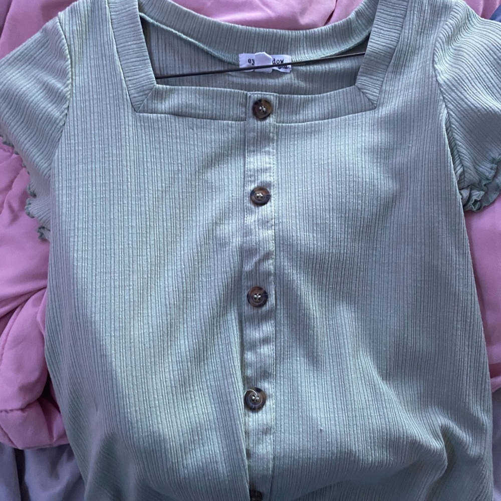 Shein green shirt.